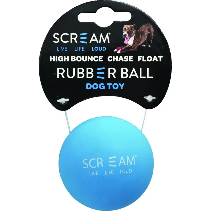 Scream Rubber Ball Blue Dog Toy :->>