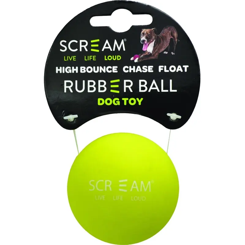 Scream Rubber Ball Green Dog Toy :->>