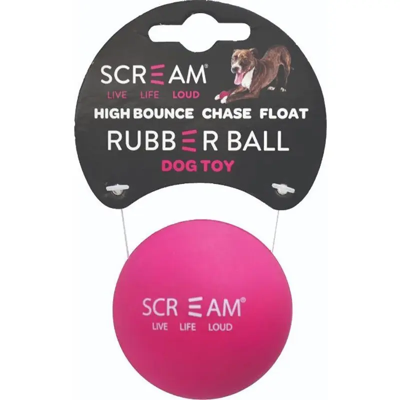 Scream Rubber Ball Pink Dog Toy :->>