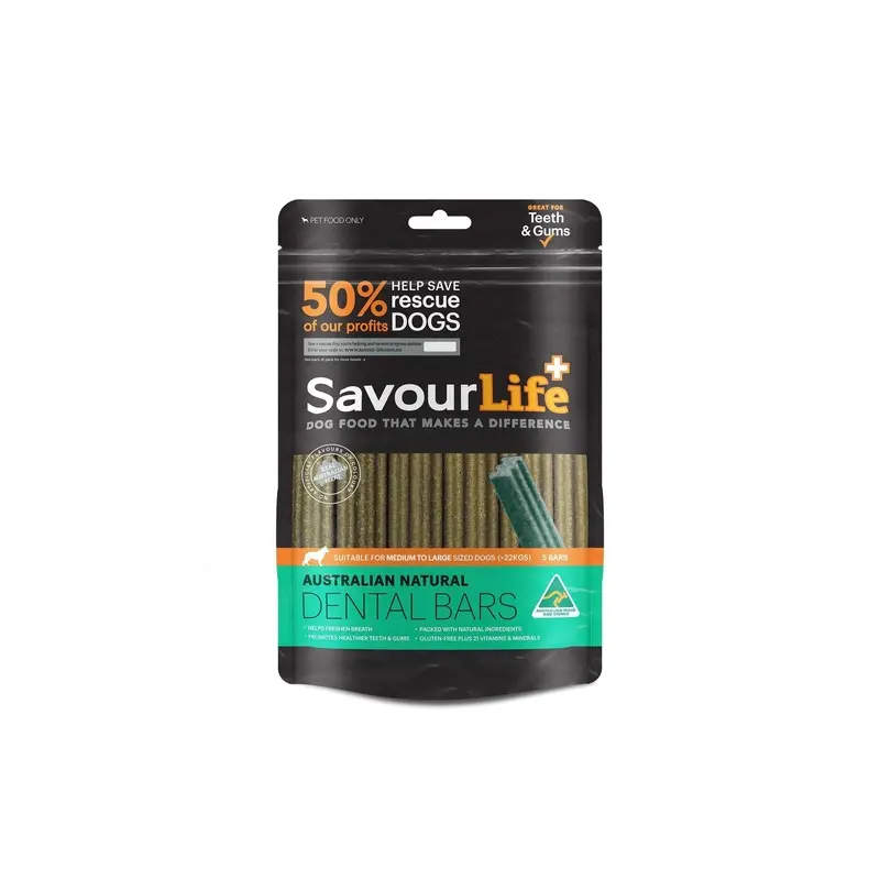 SavourLife Australian Natural Dental Bars Medium to Large Dog Treats :->>