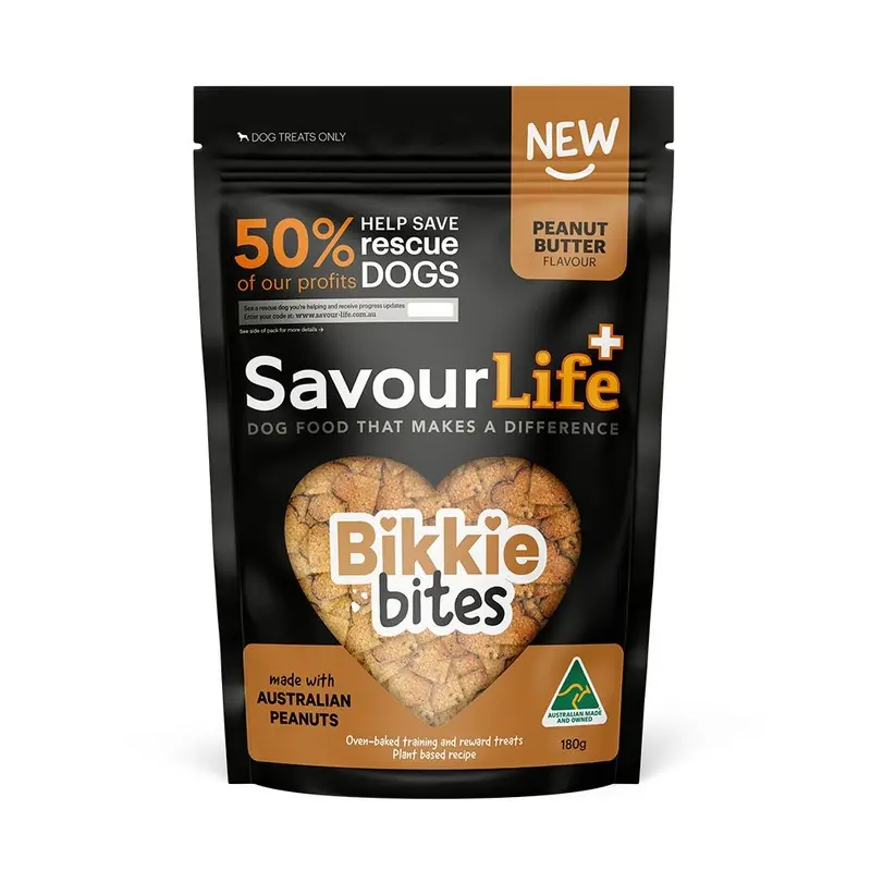 SavourLife Australian Peanut Butter Bikkie Bites Dog Treats 180g :->>