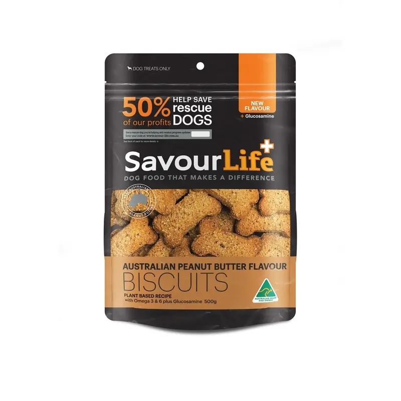 SavourLife Australian Peanut Butter Biscuit Dog Treats 500g :->>