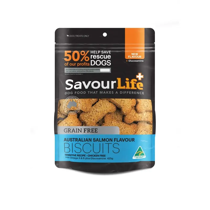SavourLife Australian Salmon Grain Free Dog Biscuits 425g :->>