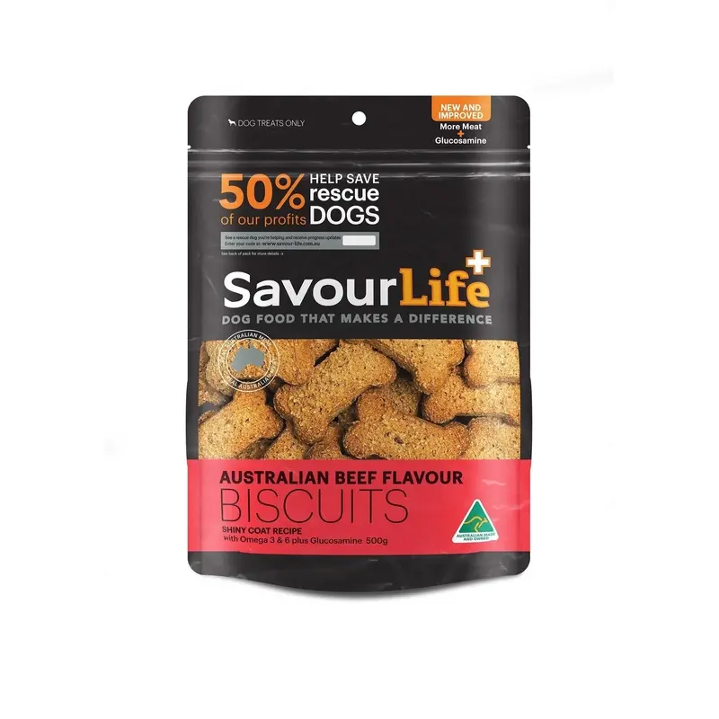 SavourLife Australian Beef Biscuits Dog Treats 500g :->>