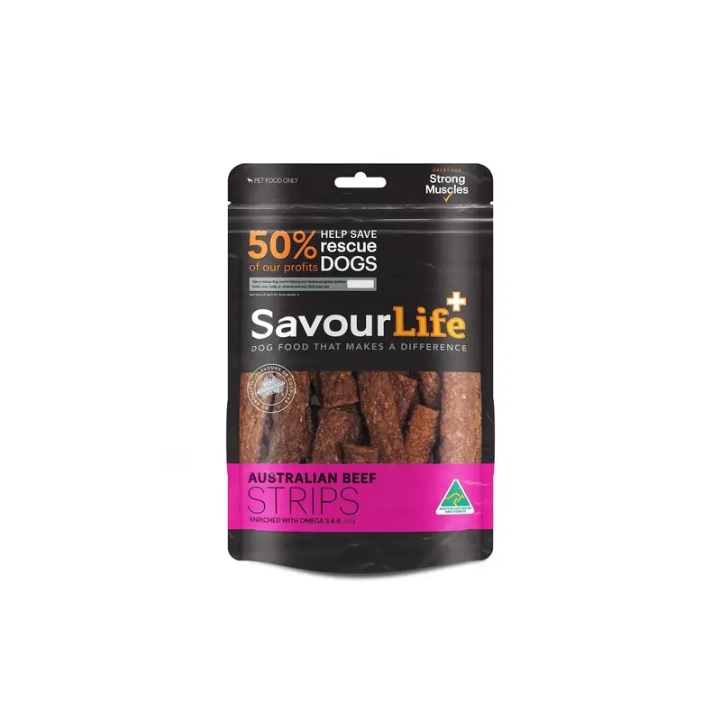 SavourLife Australian Beef Strips Dog Treats 165g :->>