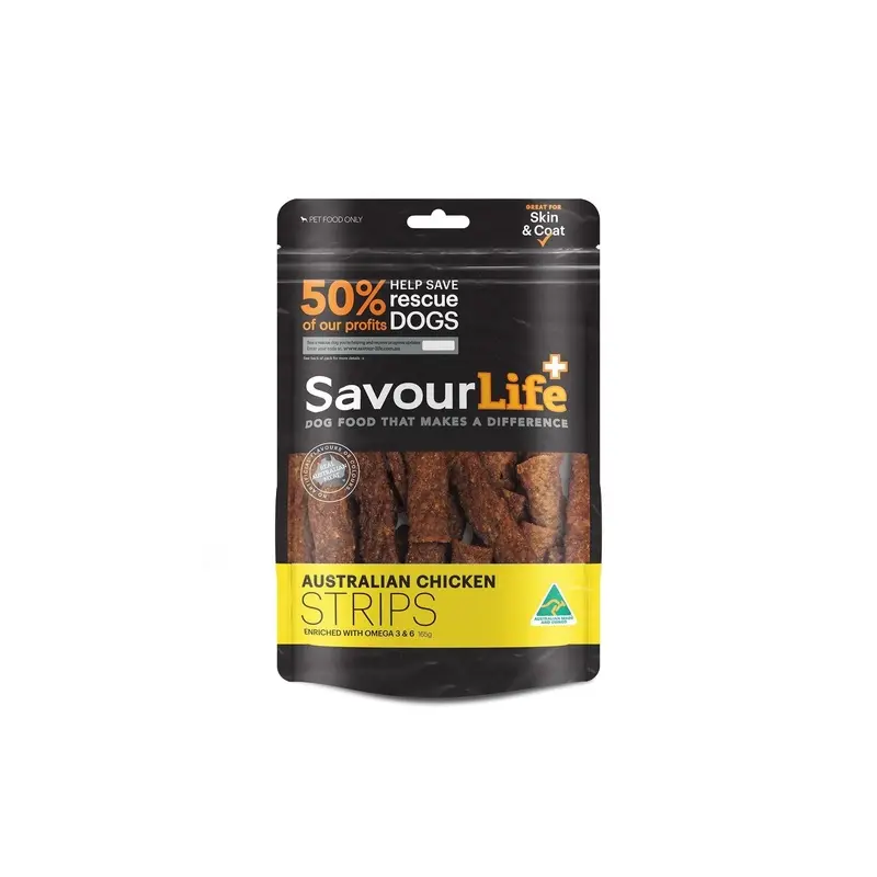 SavourLife Australian Chicken Strips Dog Treats 165g :->>