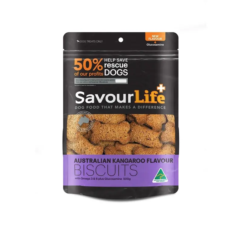 SavourLife Australian Kangaroo Biscuits Dog Treats 500g :->>