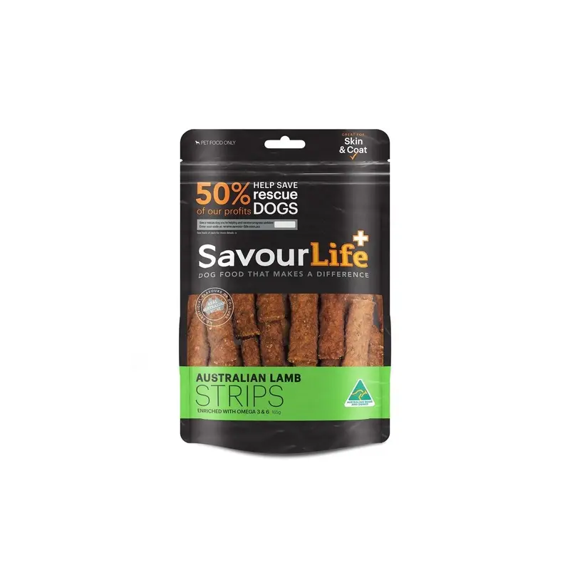SavourLife Australian Lamb Strips Dog Treats 165g :->>