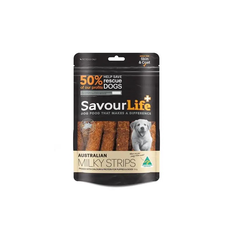 SavourLife Australian Milky Strips Dog Treats 150g :->>