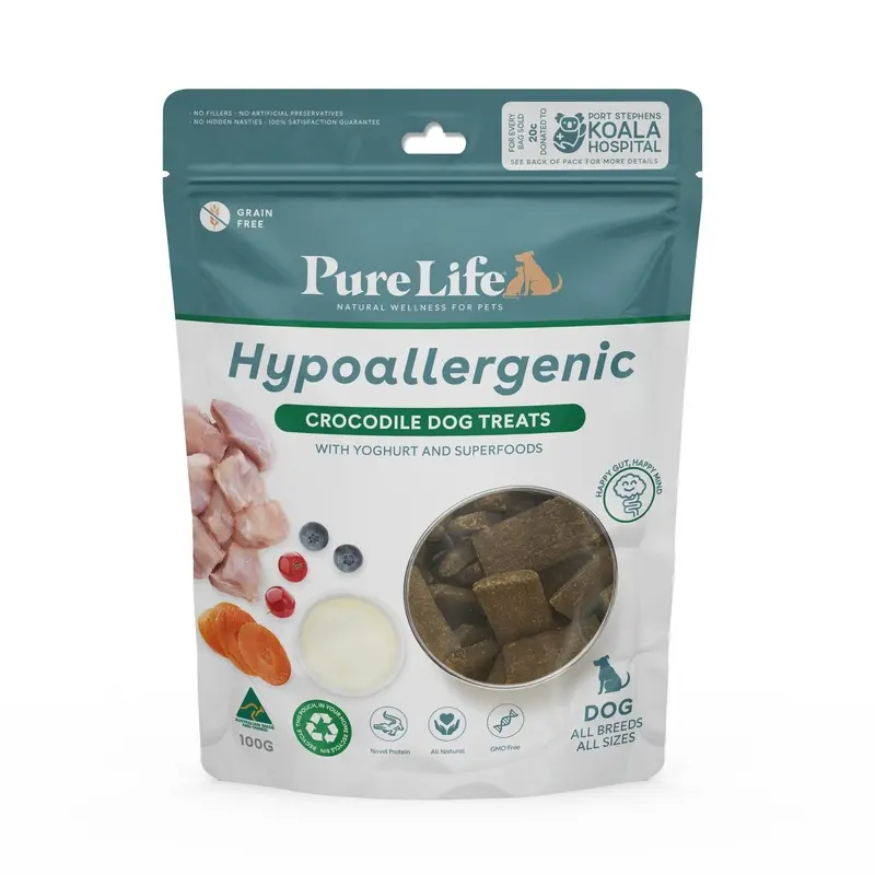 Pure Life Hypoallergenic Crocodile Treats for Dogs :->>