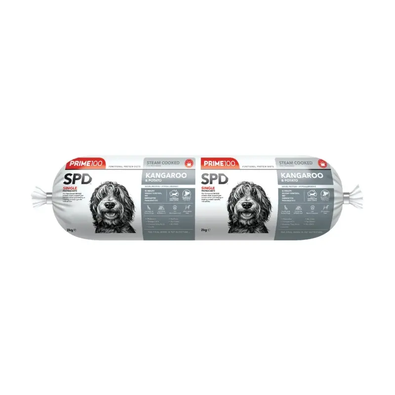 Prime 100 Dog SPD Kangaroo and Potato Roll 2kg