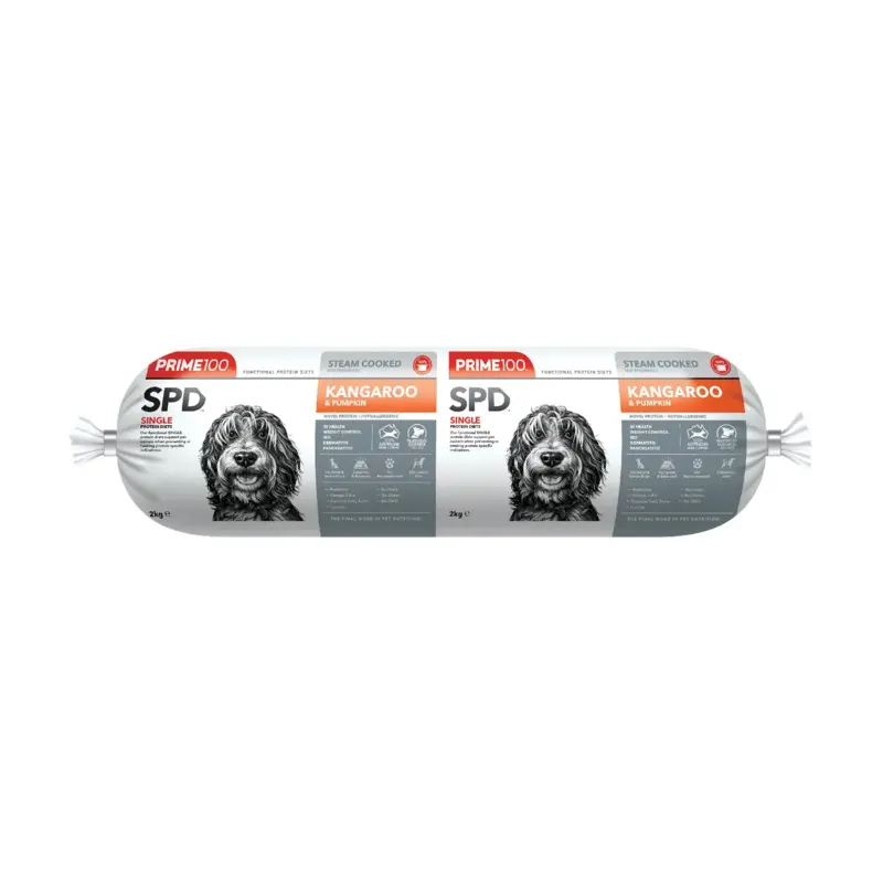 Prime 100 Dog SPD Kangaroo and Pumpkin Roll 2kg