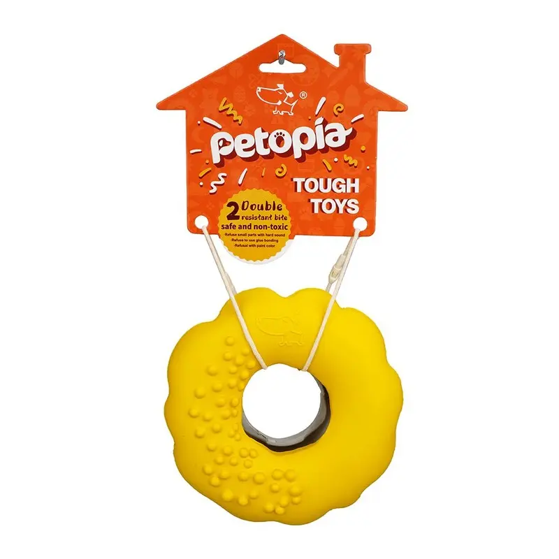 Petopia Tough Mochi Donut Rubber Dog Toy Assorted Colours