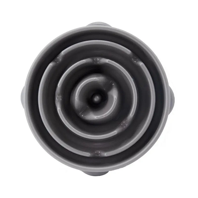 Outward Hound Fun Feeder Slo-Bowl Drop Dog Bowl Small Grey