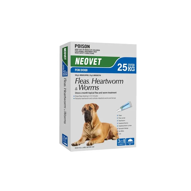 Neovet Flea Heartworm and Worming Treatment for Extra Large Dogs 3 Pack