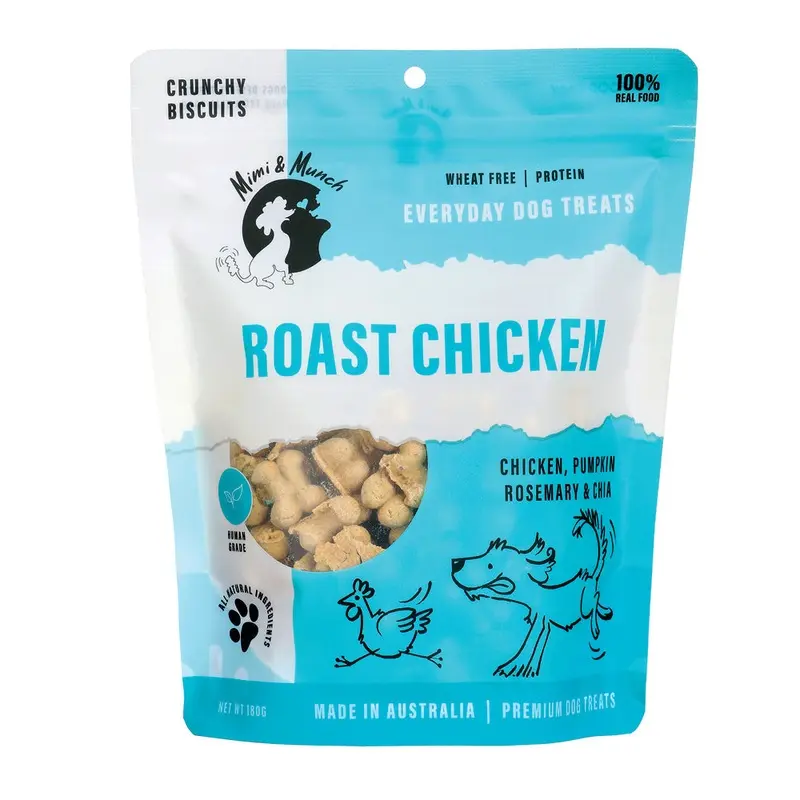 Mimi and Munch Wheat Free Roast Chicken Regular Dog Biscuit Treats 180g :->>