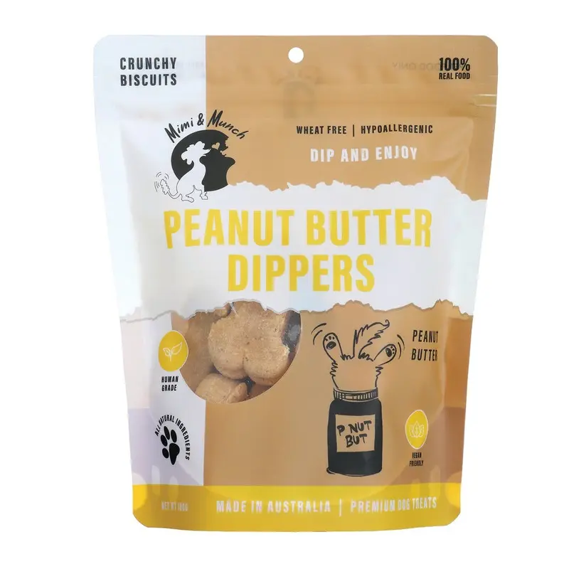 Mimi and Munch Wheat Free Peanut Butter Dippers Dog Biscuit Treats 180g :->>