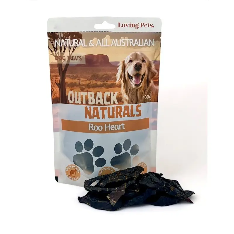 Loving Pets Outback Naturals Kangaroo Heart Dog Treats 100g :->>