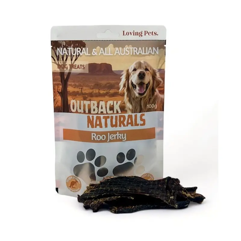 Loving Pets Outback Naturals Kangaroo Jerky Dog Treats 100g :->>