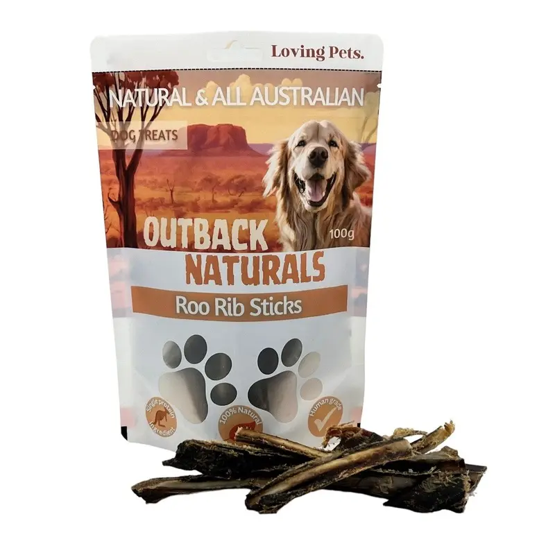 Loving Pets Outback Naturals Kangaroo Rib Sticks Dog Treats 100g :->>