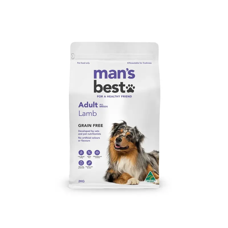 Mans Best Adult Premium Grain Free Lamb Dry Dog Food 2kg :->>