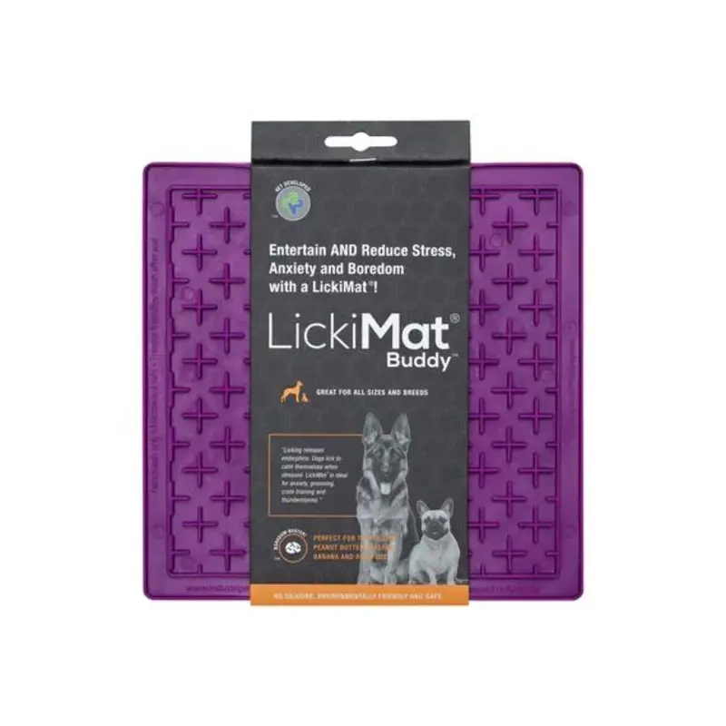 LickiMat Buddy Slow Feeder Mat for Dogs Purple