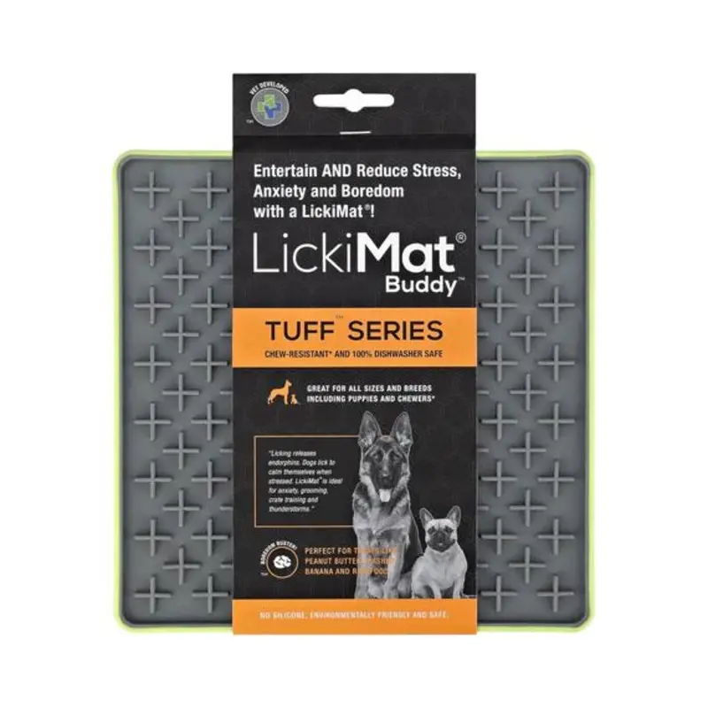 LickiMat Buddy Tuff Slow Feeder Mat for Dogs Green