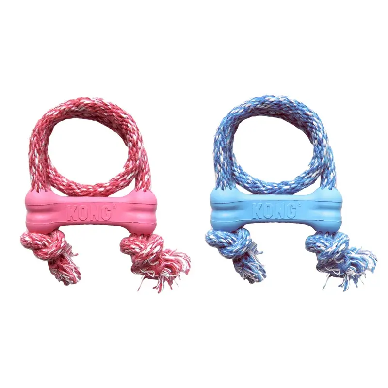 KONG Puppy Goodie Bone Dog Toy with Rope Extra Small :->>