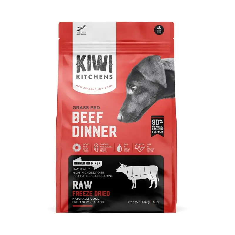 Kiwi Kitchens Beef Dinner Freeze Dried Dog Food 1.8kg ***