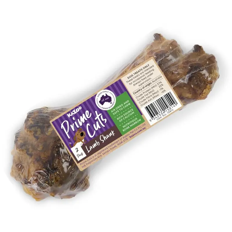 Kazoo Prime Cuts Lamb Shank Dog Treat 2 Pack