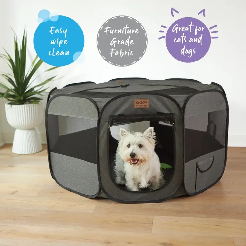 Kazoo Premium Pop Up Canvas Playpen Large Grey
