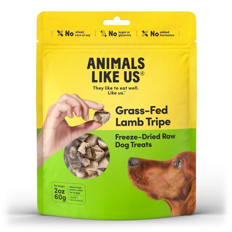 Animals Like Us Grass-Fed Lamb Tripe Freeze Dried Dog Treats 60g :->>