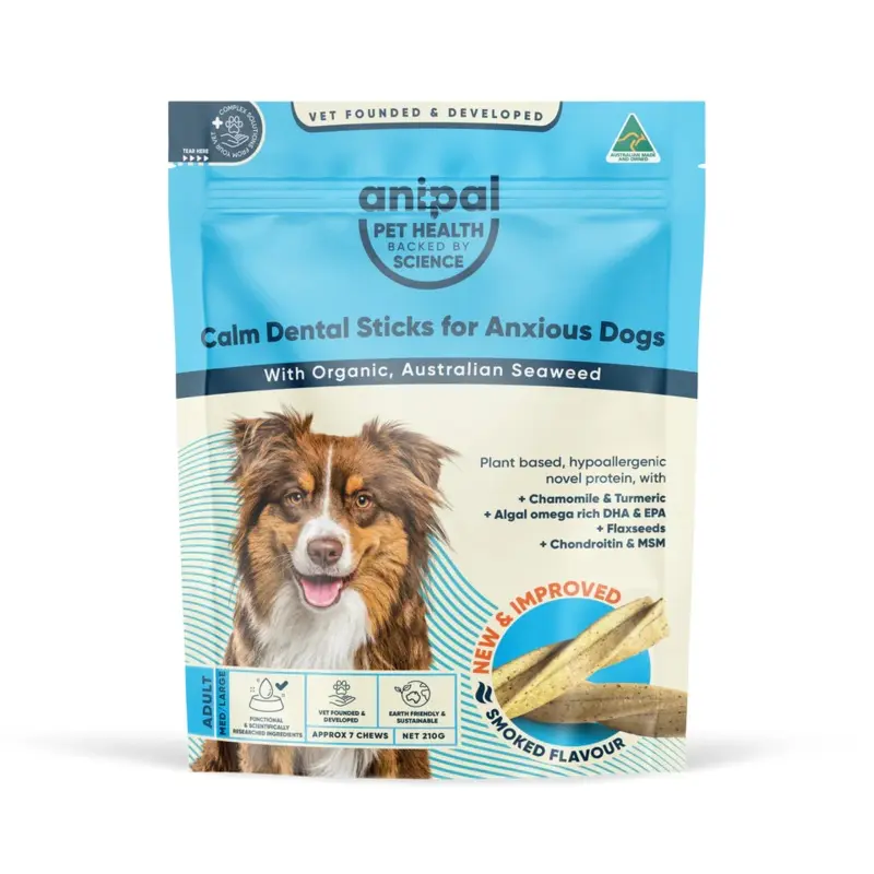 Anipal Calm Dental Sticks for Anxious Dog Treats 210g