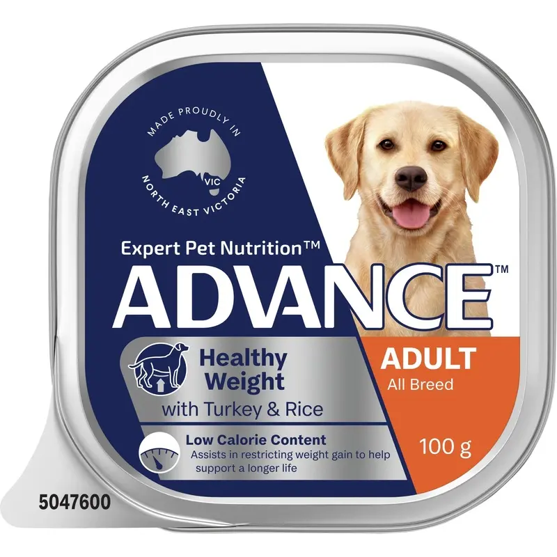 Advance Turkey and Rice Healthy Weight All Breed Adult Dog Wet Food 100g :->>