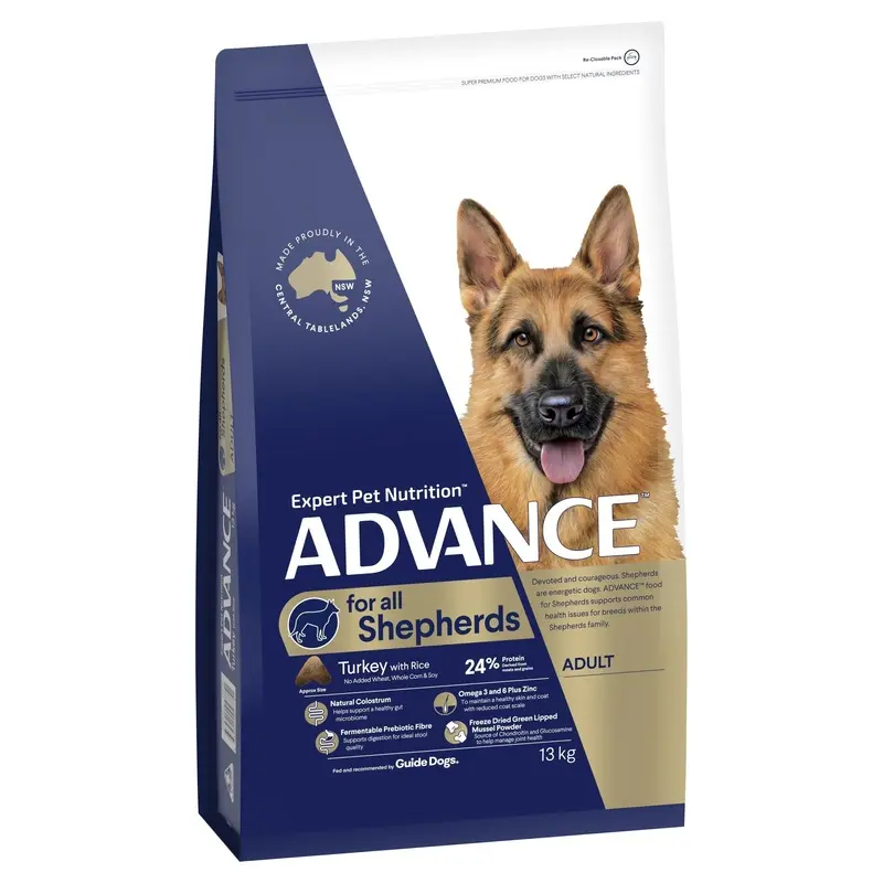 Advance Turkey and Rice Shepherds Adult Dog Dry Food 13kg :->>