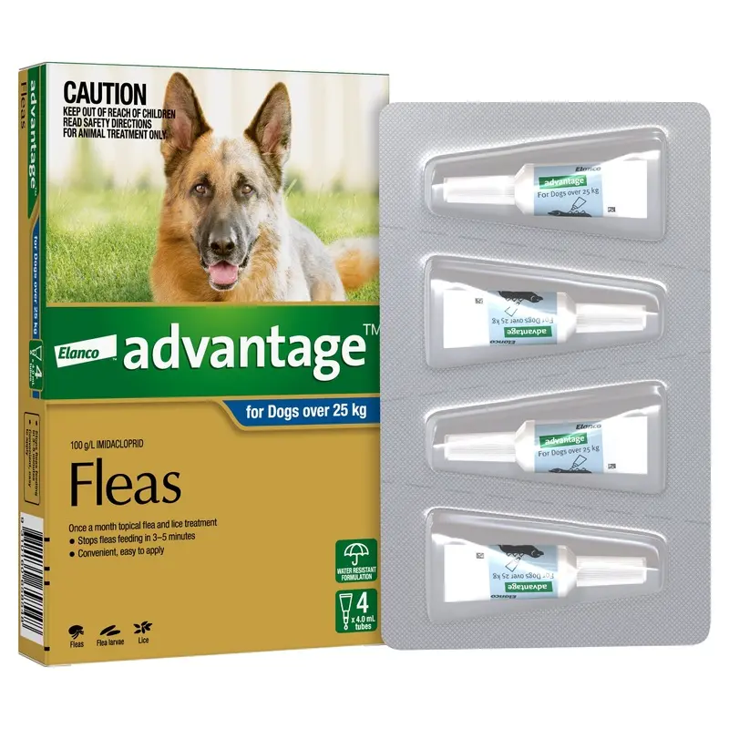 Advantage Flea Treatment for Dogs 25kg+ Blue 4 Pack :->>
