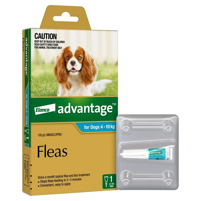 Advantage Flea Treatment for Dogs 4-10kg Aqua 1 Pack :->>