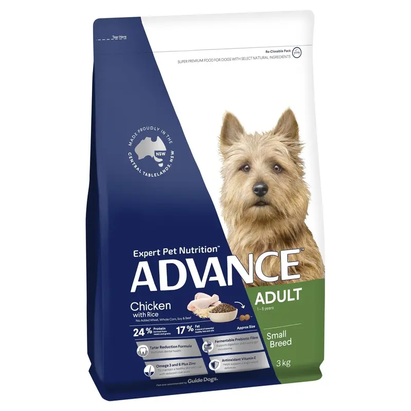 Advance Chicken and Rice Small Breed Adult Dog Dry Food 3kg :->>