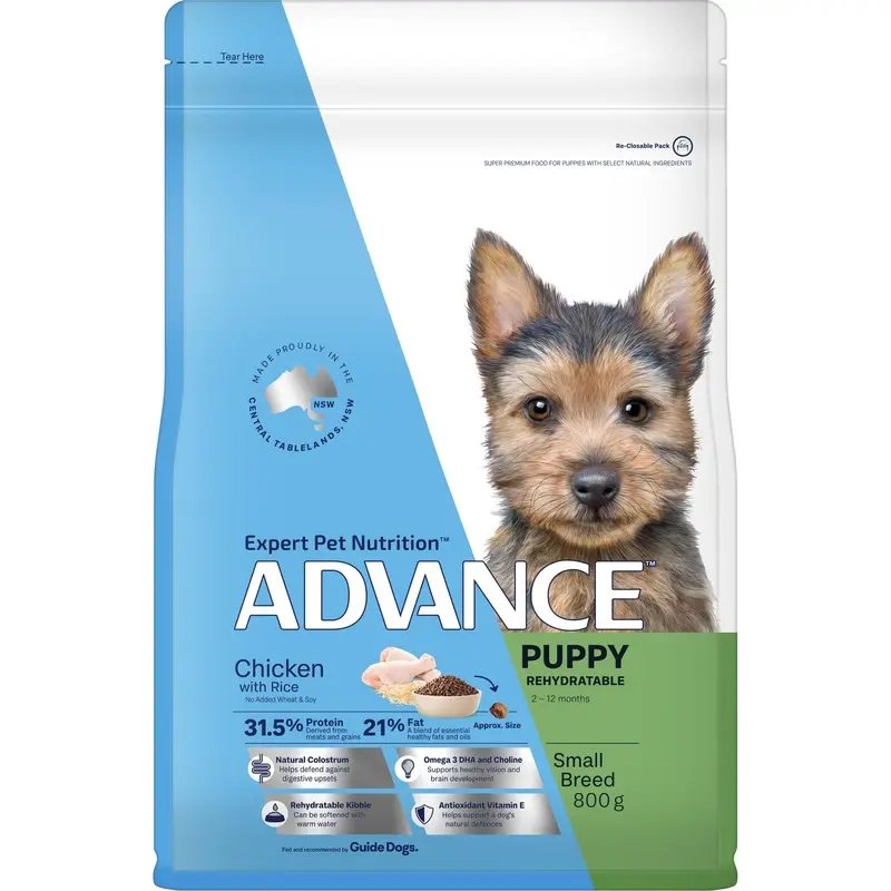 Advance Chicken and Rice Small Breed Puppy Rehydratable Dry Food 800G :->>