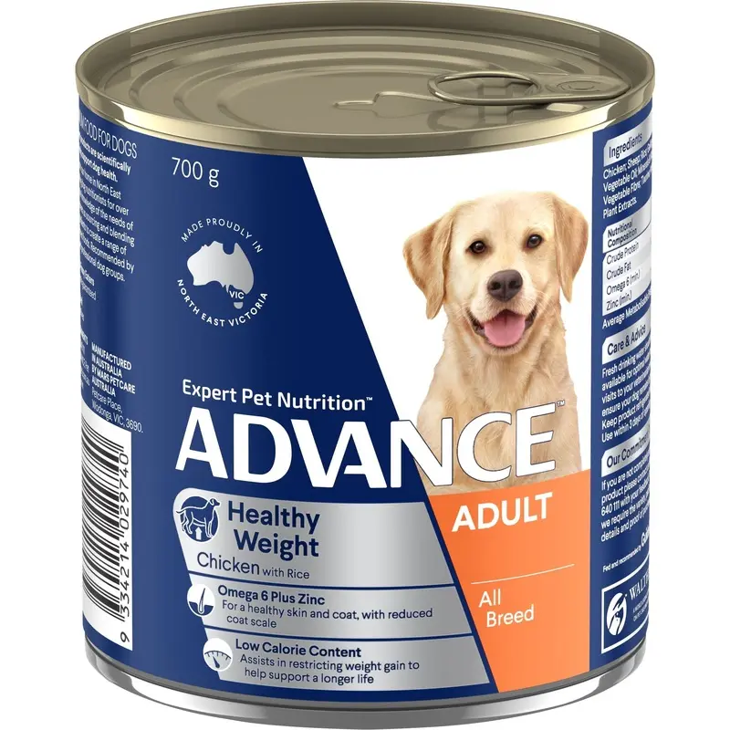 Advance Chicken and Rice Weight Control Adult Dog Wet Food 700g :->>
