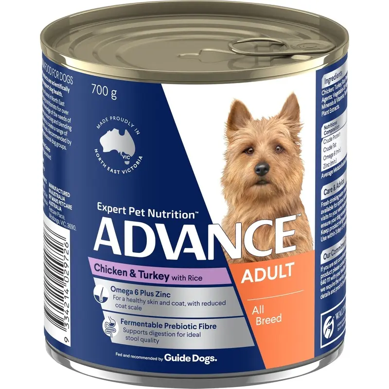 Advance Chicken and Turkey All Breed Adult Dog Wet Food 700g :->>