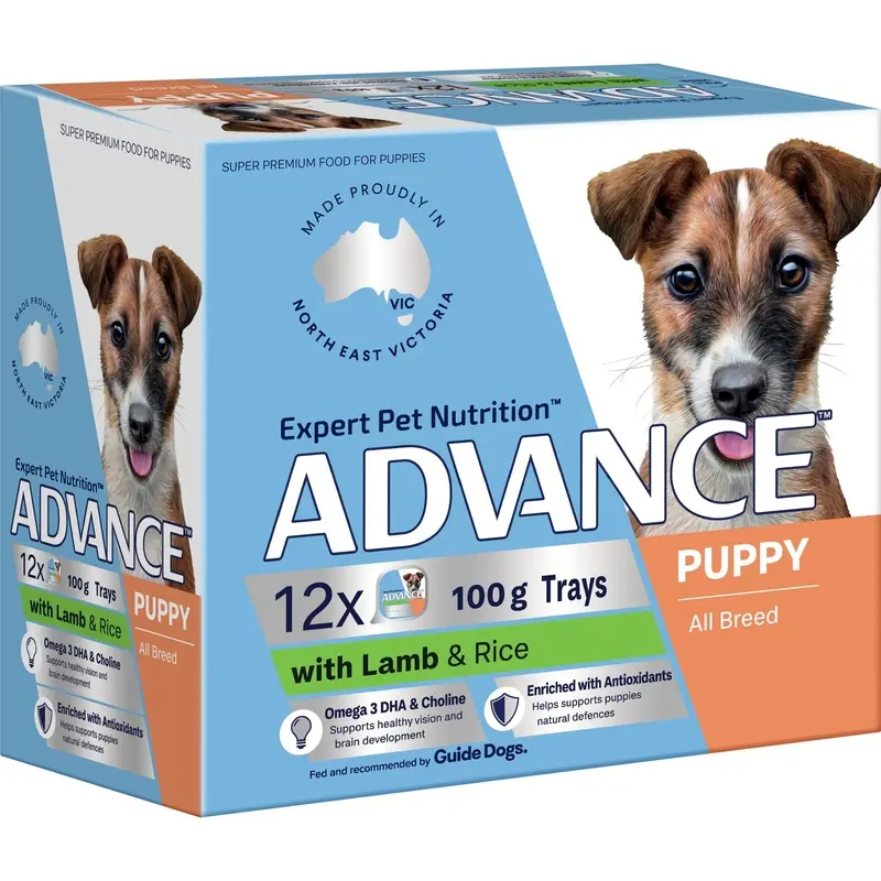 Advance Lamb and Rice All Breed Puppy Wet Food 100g x 12 :->>