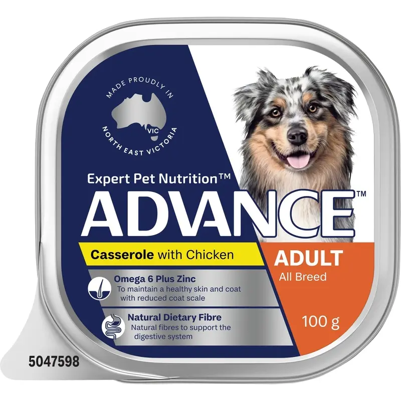 Advance Casserole with Chicken All Breed Adult Dog Wet Food 100g :->>