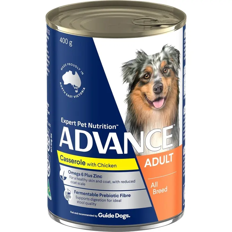 Advance Casserole with Chicken All Breed Adult Dog Wet Food 400g :->>