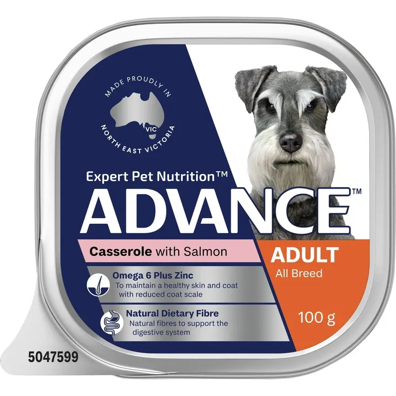 Advance Casserole with Salmon All Breed Adult Dog Wet Food 100g :->>