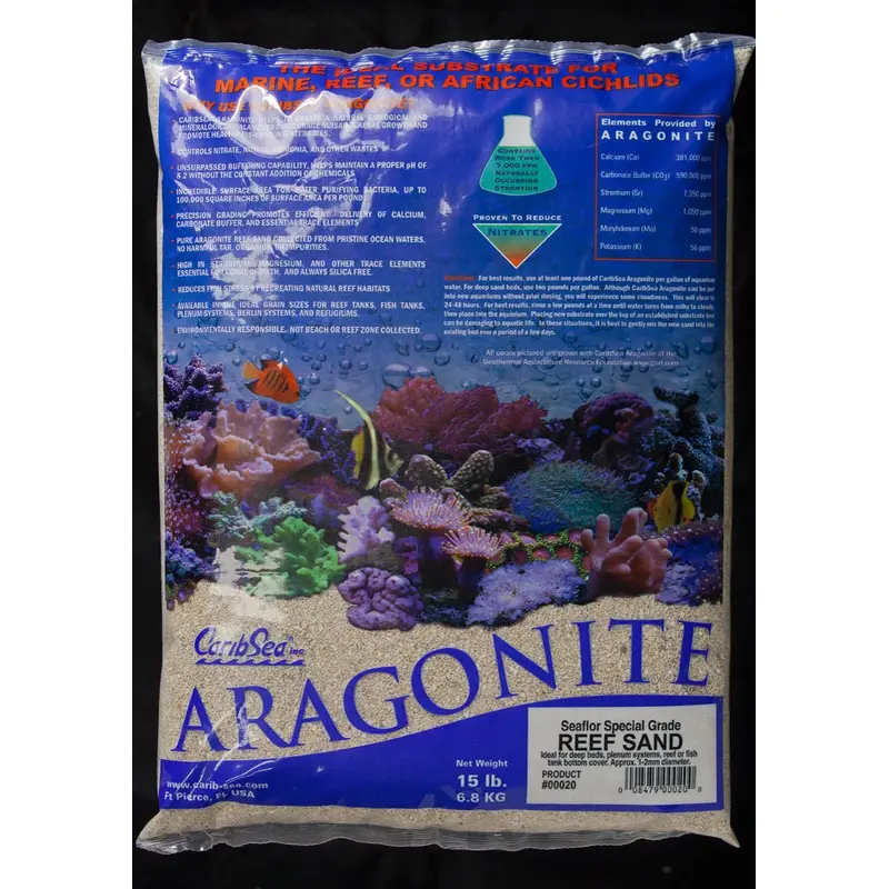 CaribSea Seafloor Special Grade Dry Aragonite Reef Sand 15 lb