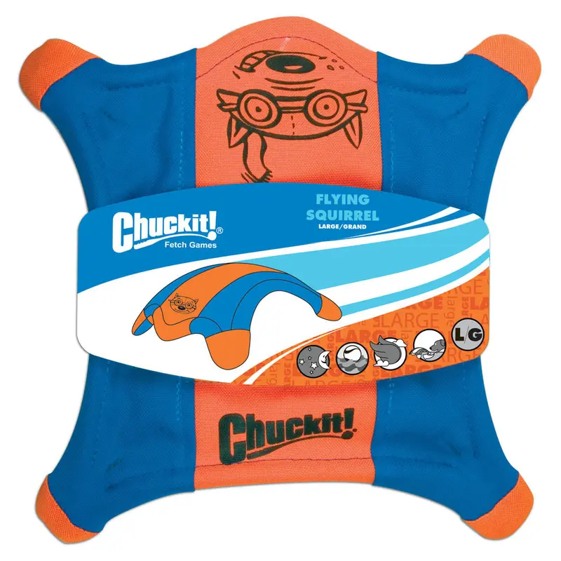 Chuckit! Flying Squirrel Dog Toy Blue/Orange LG