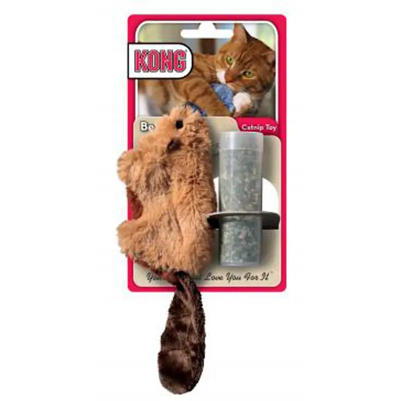 KONG Refillables Catnip Beaver Cat Toy Brown One Size