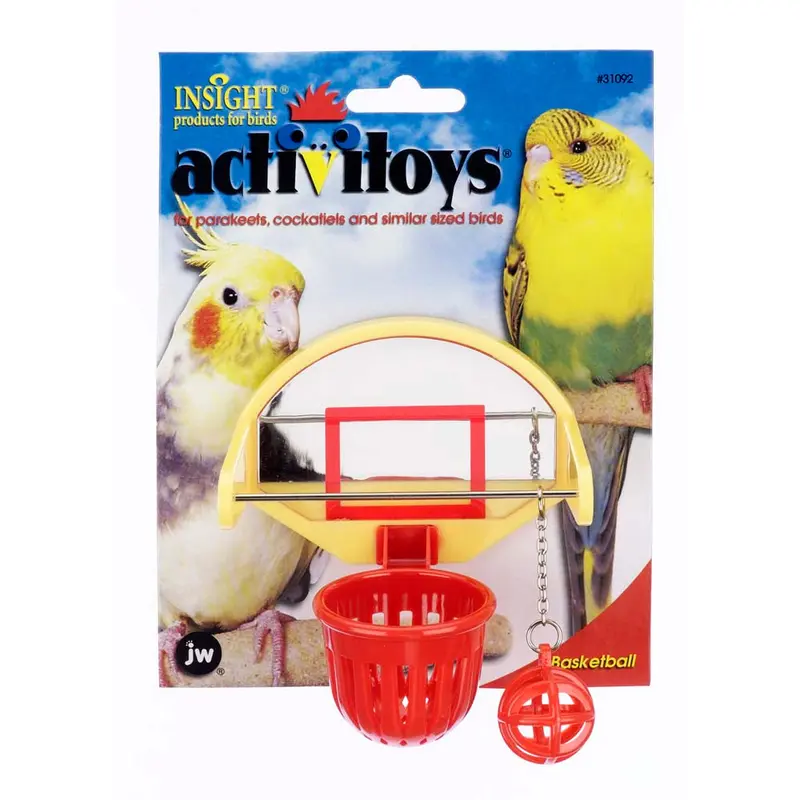 JW Pet ActiviToy Birdie Basketball Bird Toy Multi-Color SM/MD