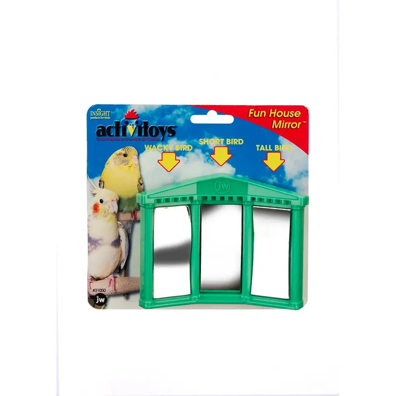JW Pet ActiviToy Fun House Mirror Bird Toy Multi-Color SM/MD